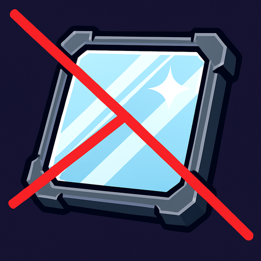 Highly reflective mirror to deflect lasers.
In-Game asset.  2d.  High contrast.  No shadows