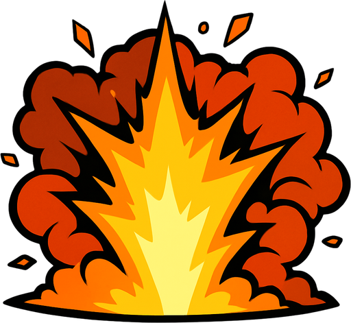 Explosion.
In-Game asset.  2d.  High contrast.  No shadows
