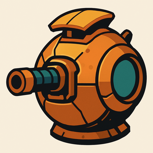 Ball turret.
In-Game asset.  2d.  High contrast.  No shadows