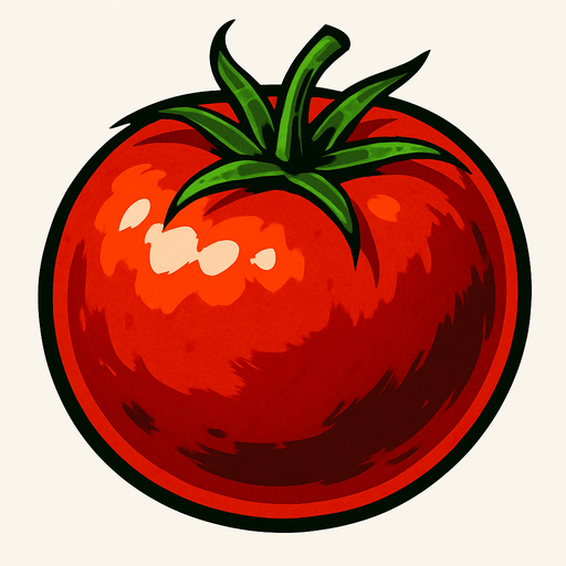 Tomato,.
In-Game asset.  2d.  High contrast.  No shadows. Realistic