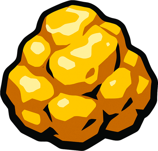gold nugget.
In-Game asset.  2d.  High contrast.  No shadows