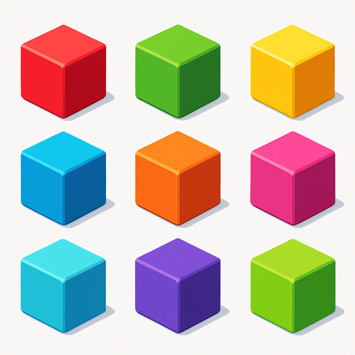 Pack of different 3D cube, Different colors, HD colors..
In-Game asset.  High contrast.  No shadows. 3D