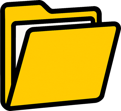 file folder.
In-Game asset.  2d.  High contrast.  No shadows