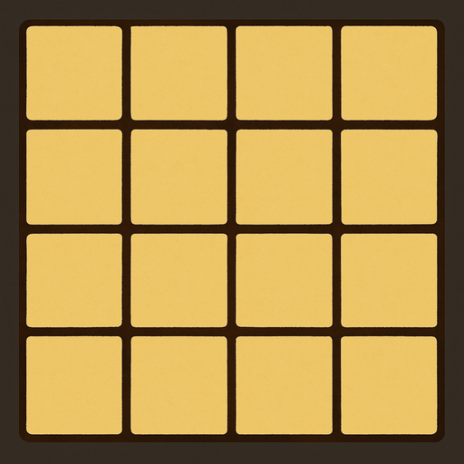 A 4x5 grid in professor Layton game  style.
In-Game asset.  2d.  High contrast.  No shadows