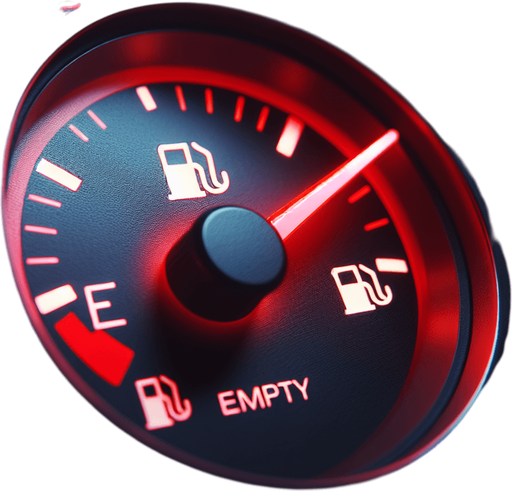 Red fuelindicator gauge
