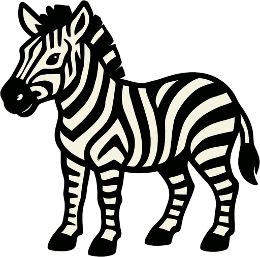 Zebra.
In-Game asset.  2d.  High contrast.  No shadows