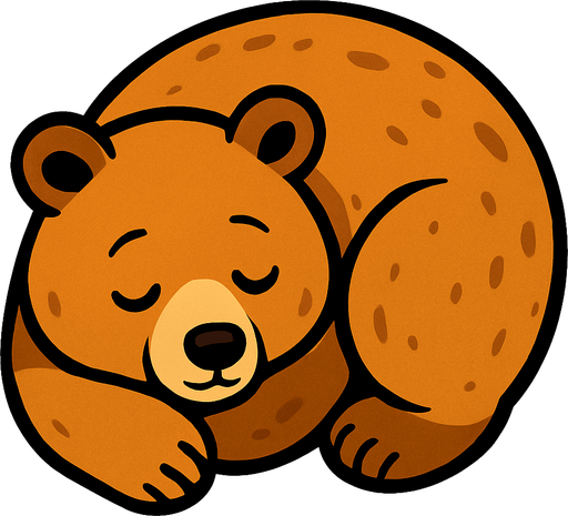 sleeping Bear top view.
In-Game asset.  2d.  High contrast.  No shadows