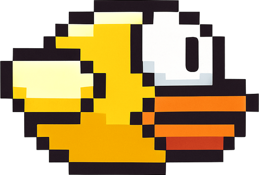 Flappy bird kuşu.
In-Game asset.  2d.  High contrast.  No shadows