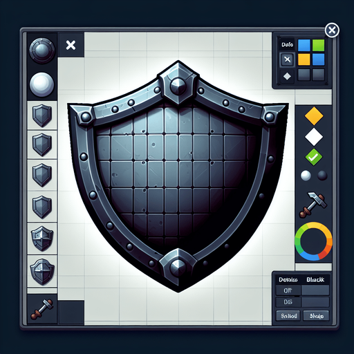 Shield.
Single Game Texture.  In-Game asset.  2d.  Blank background.  High contrast.  No shadows