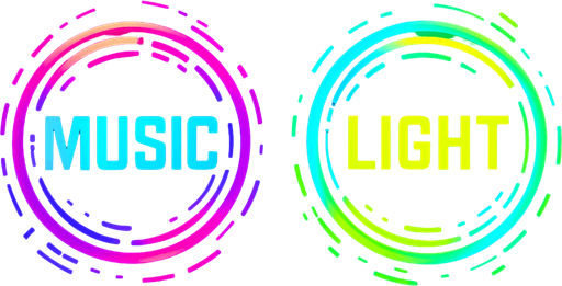 Setting buttons shapes as sphere or circle & have text 'Music' & another have text 'Light'. HD colors. cyberpunk. Abstract. Different colors.
In-Game asset.  2d.  High contrast.  No shadows
