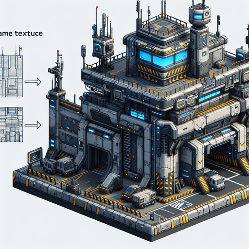 defense_station.
Single Game Texture.  In-Game asset.  2d.  Blank background.  High contrast.  No shadows