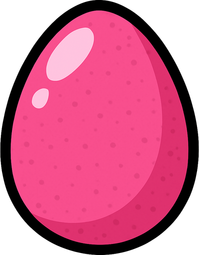 PINK EGG.
In-Game asset.  2d.  High contrast.  No shadows
