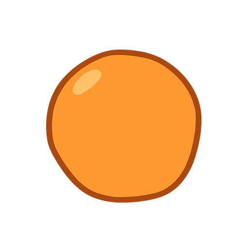 es una bolita de color naranja 
. No background. Transparent background. Blank background. No shadows. 2d. In-Game asset. flat