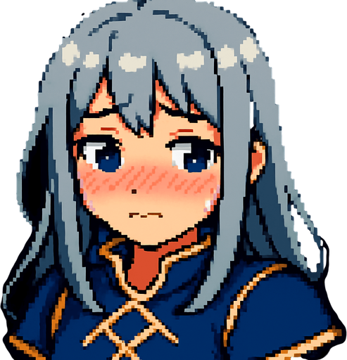 Make her blush and put on a shy expression