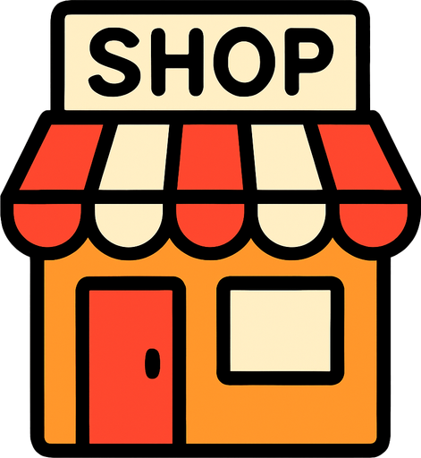 Shop icon.
In-Game asset.  2d.  High contrast.  No shadows