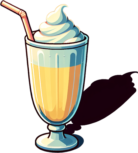 A nice glass of banana milkshake.
Single Game Texture. In-Game asset. 2d. Blank background. High contrast. No shadows.