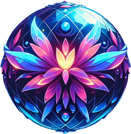 Esfera de hada.
Single Game Texture.  In-Game asset.  2d.  Blank background.  High contrast.  No shadows