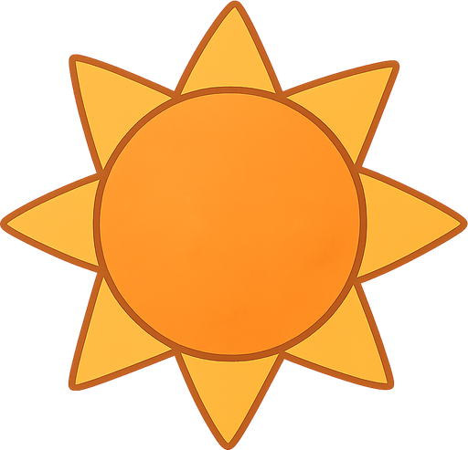 un sol. No background. Transparent background. Blank background. No shadows. 2d. In-Game asset. flat