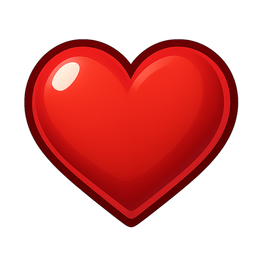 Red Heart.
In-Game asset.  3d.  High contrast.  No shadows