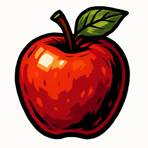Elma resmi oluştur.
In-Game asset.  High contrast.  No shadows