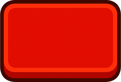 A red rectangular button.
In-Game asset.  2d.  High contrast.  No shadows
