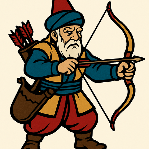Senior archer from the Ottoman period.
In-Game asset.  2d.  High contrast.  No shadows