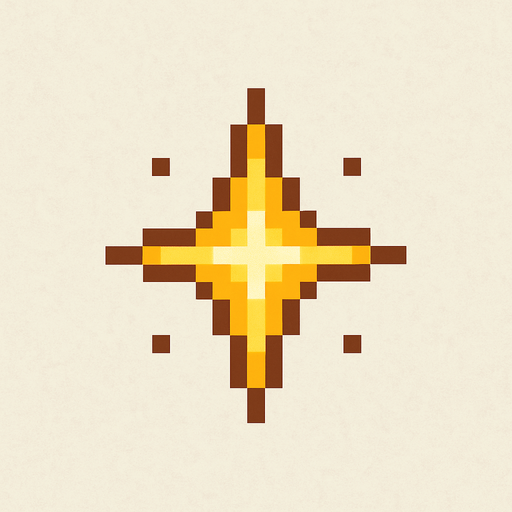 2d pixel art sparkle.
In-Game asset.  2d.  High contrast.  No shadows