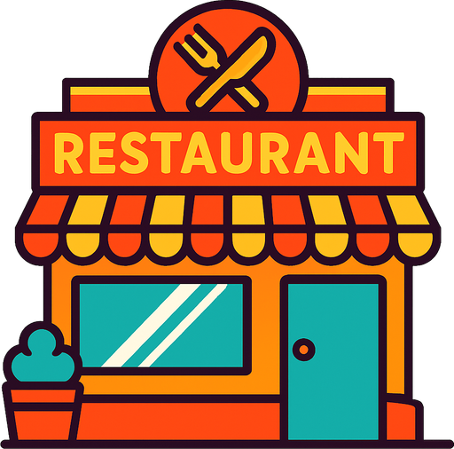 restaurant shop.
In-Game asset.  High contrast.  No shadows