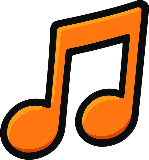music note.
In-Game asset.  2d.  High contrast.  No shadows