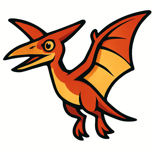 Uçan bir dinazor.
In-Game asset.  2d.  High contrast.  No shadows