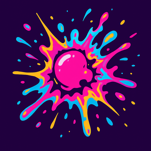 Gum asset to use it as effect of explosion gumbomb. cyberpunk + abstract style .
In-Game asset.  2d.  High contrast.  No shadows