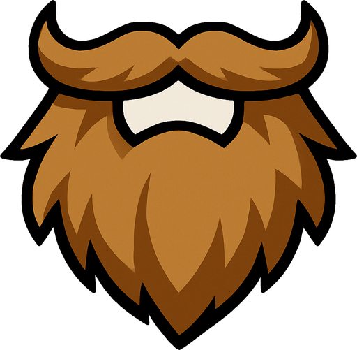 Big light brown beard.
In-Game asset.  2d.  High contrast.  No shadows