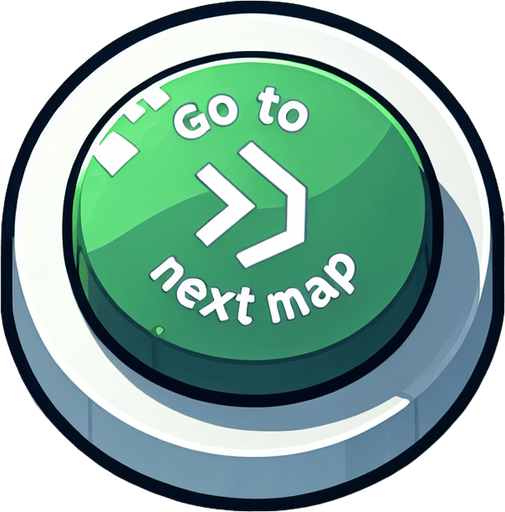 blue and green button with "GO TO THE NEXT MAP" text..
Single Game Texture. In-Game asset. 2d. Blank background. High contrast. No shadows.