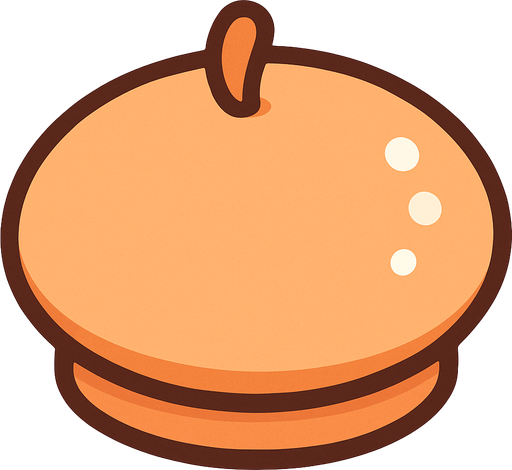 cute design beret top view..
In-Game asset.  2d.  High contrast.  No shadows