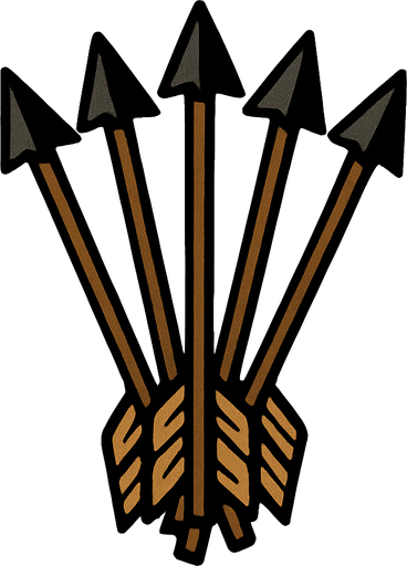 arrows like they were used in the middle ages real life battles.
In-Game asset.  2d.  High contrast.  No shadows