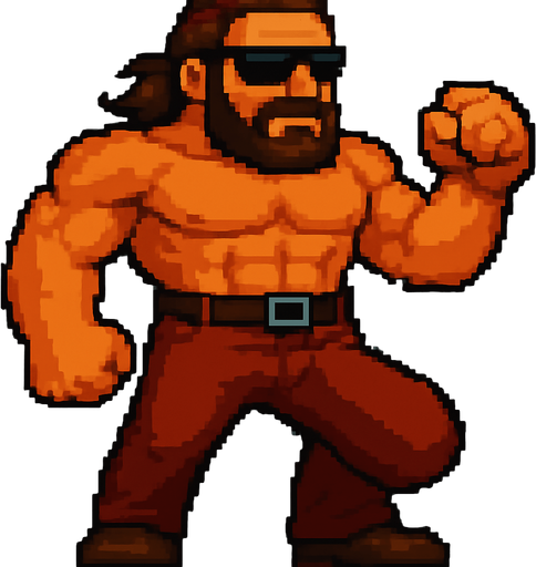 tüm vücudunun ayaklarına kadar gözükebileceği açıdan daha uzaktan çekilmiş kafasının üstünün ve saçlarının belli olduğu halini yarat, ayrıca "the silhouette of the very big gun that the man hides in his pants creates a big bump towards to ground with the tension of the pants" belli olsun