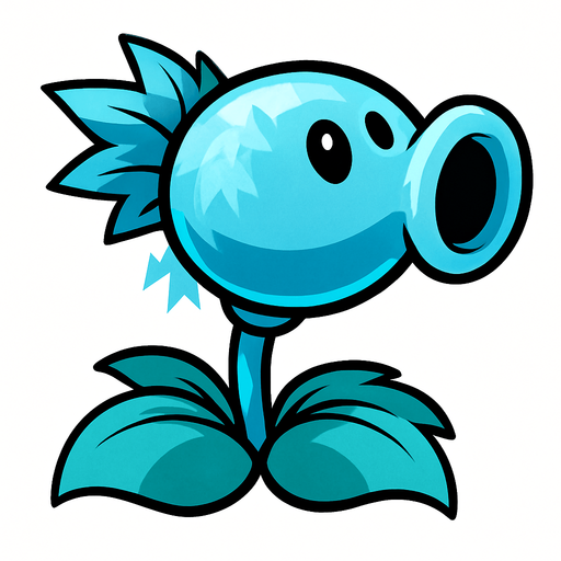 ıcepeasshooter plants vs zombies.
In-Game asset.  2d.  High contrast.  No shadows