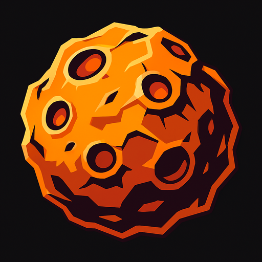 Asteroide.
In-Game asset.  2d.  High contrast.  No shadows