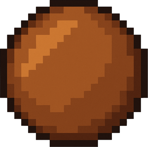 pixel art circle brown.
In-Game asset.  2d.  High contrast.  No shadows