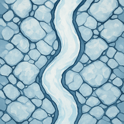 textura de camino glaciar visto desde arriba.
In-Game asset.  2d.  High contrast.  No shadows