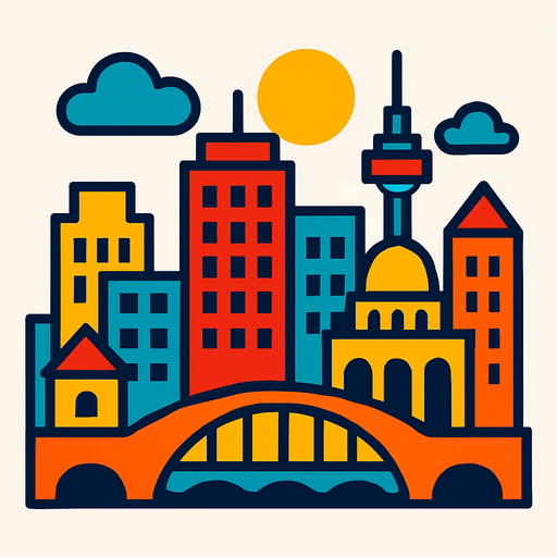 ciudad.
In-Game asset.  2d.  High contrast.  No shadows