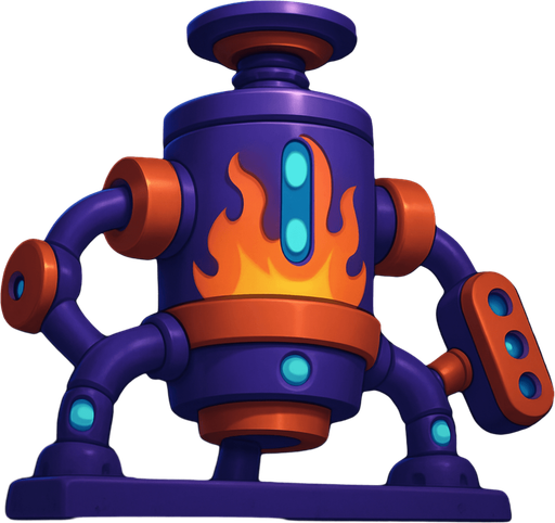 оставить как есть и стиль и цвета, дорисовать огонь на корпусе и переделать чуть конструкцию