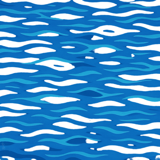 Kuş bakışı dalgasız bir okyanus görseli.
In-Game asset.  2d.  High contrast.  No shadows