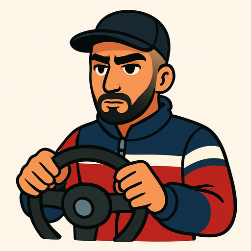 Turkish roadmen, holding steerwheel in the car 

2d.  No shadows. In game usage, no background