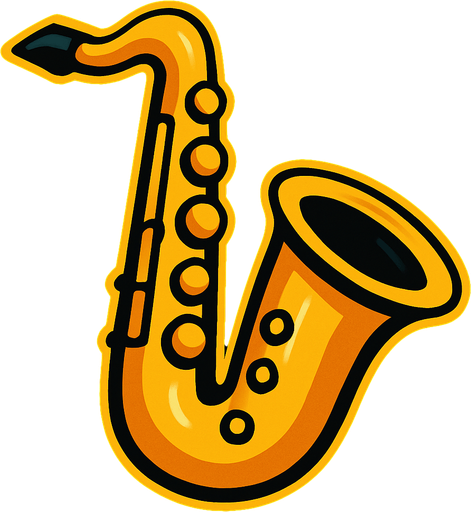 saxophone.
In-Game asset.  2d.  High contrast.  No shadows