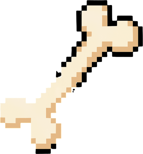 Piksel kemik.
In-Game asset.  2d.  High contrast.  No shadows