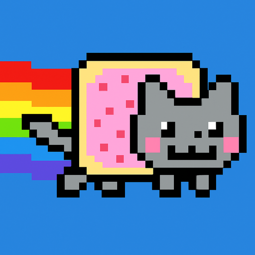 NYAN CAT.
In-Game asset.  2d.  High contrast.  No shadows