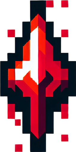 red projectile rune. pixelated. 8-bit.
Single Game Texture. In-Game asset. 2d. Blank background. High contrast. No shadows.