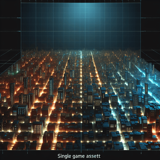 The lights of a futuristic city in the dark at night. Very high above it looking straight down like from an airplane or a map. Background for an endlessly scrolling game..
Single Game Texture. In-Game asset. 2d. Blank background. High contrast. No shadows.