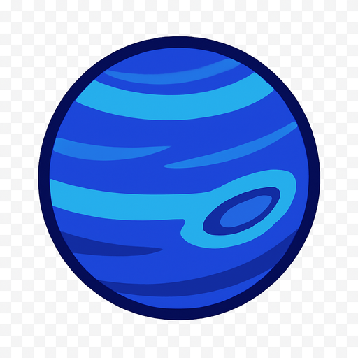 make a blu neptun and make the background transparent.
In-Game asset.  2d.  High contrast.  No shadows
